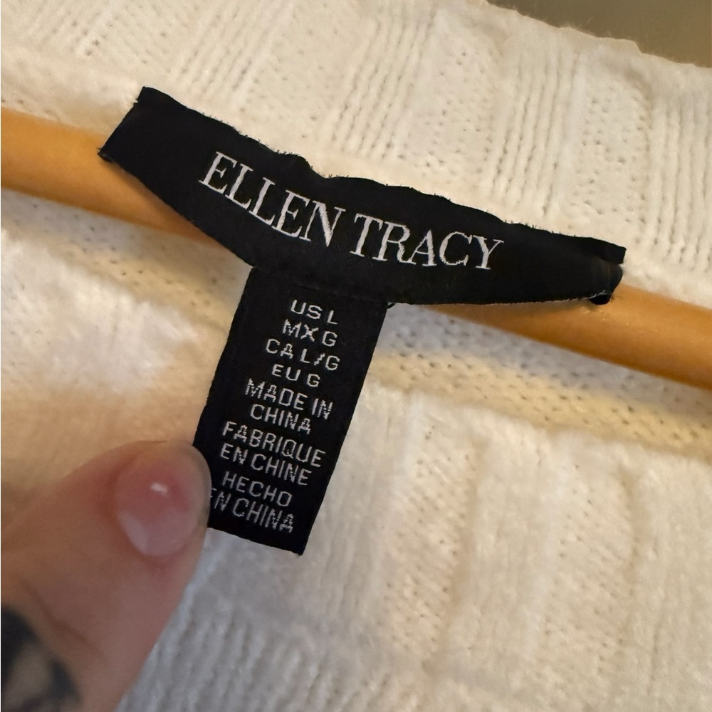 Ellen Tracy Ivory Sweater with Metallic Details - Picture 8 of 11